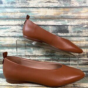 27 Edit by Naturalizer Flats Womens 7.5M Brown Leather Square Toe Loafers Shoes